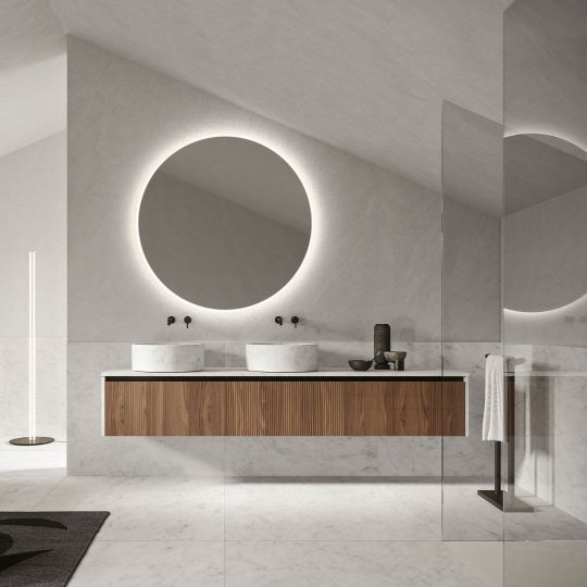 Подвесной модульный комплект Mildue Sintesi 24.01, с двумя накладными раковинами