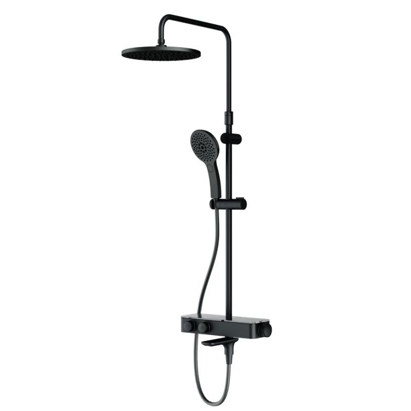 Душевая система с термостатом с изливом AM.PM Inspire V2.0, черная F0750A522