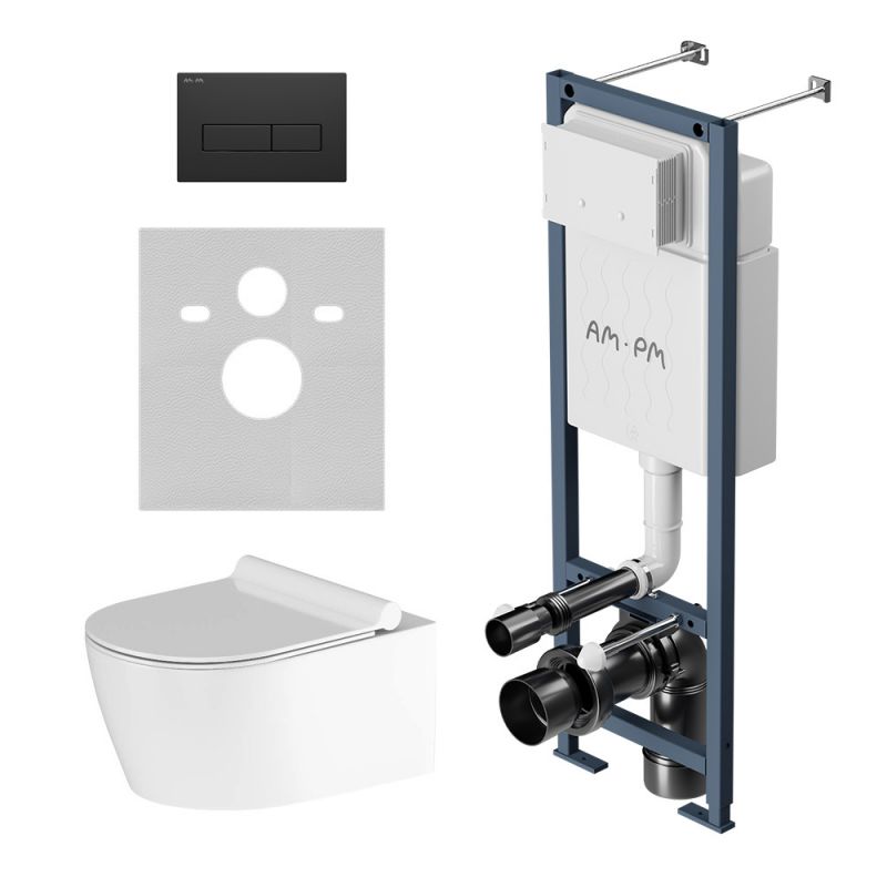 Инсталляция Damixa ErgoFit с клав M черн мат с подвесным унитазом Jupiter м IS110338.DX77C1700