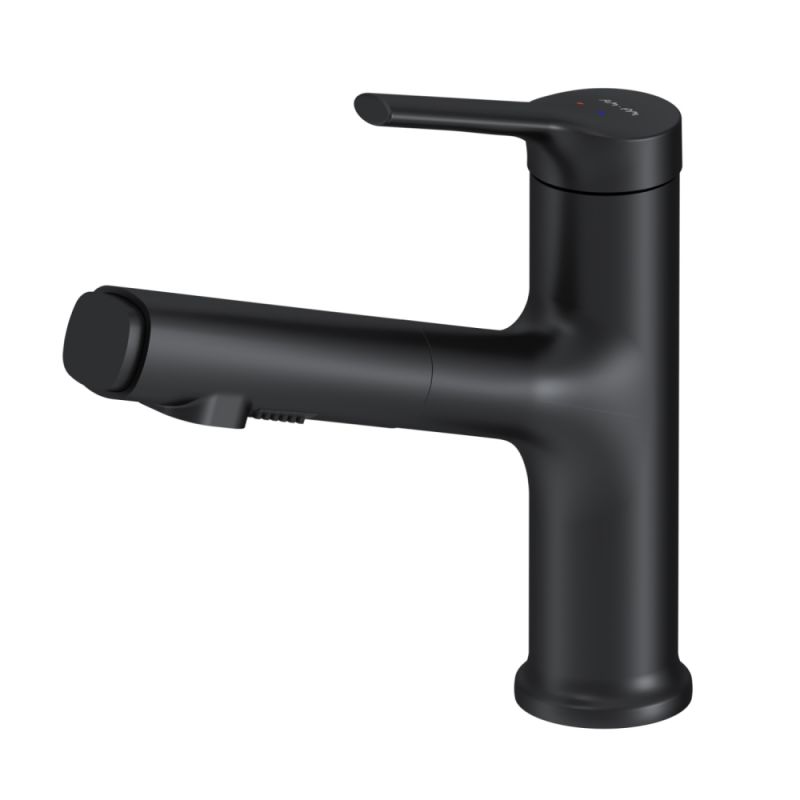 Смеситель для раковины с вытяжным изливом AM.PM X-Joy черный, F85B02922