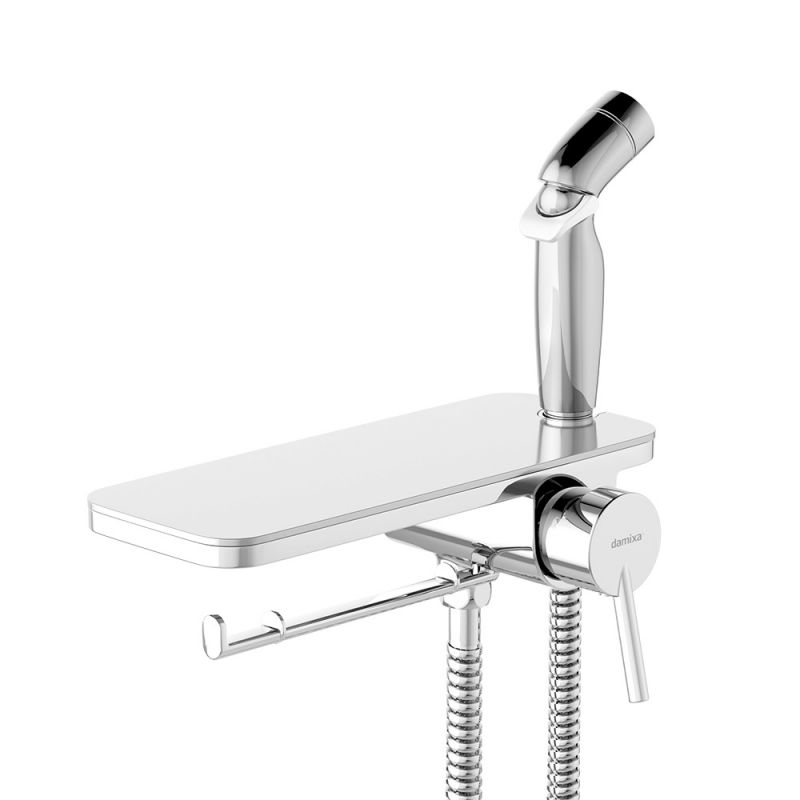 Смеситель, монтируемый в стену с гигиеническим душем и полкой Damixa JUPITER 773500001