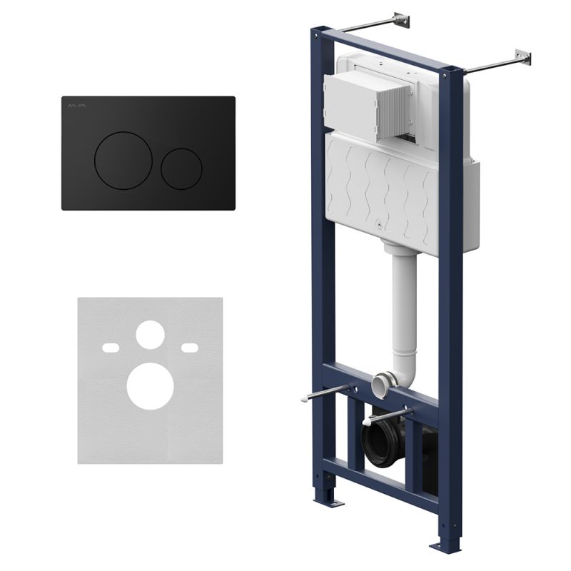 Инсталляция для подвесного унитаза AM.PM Pro I012704.9038 с пневматической клавишей черный