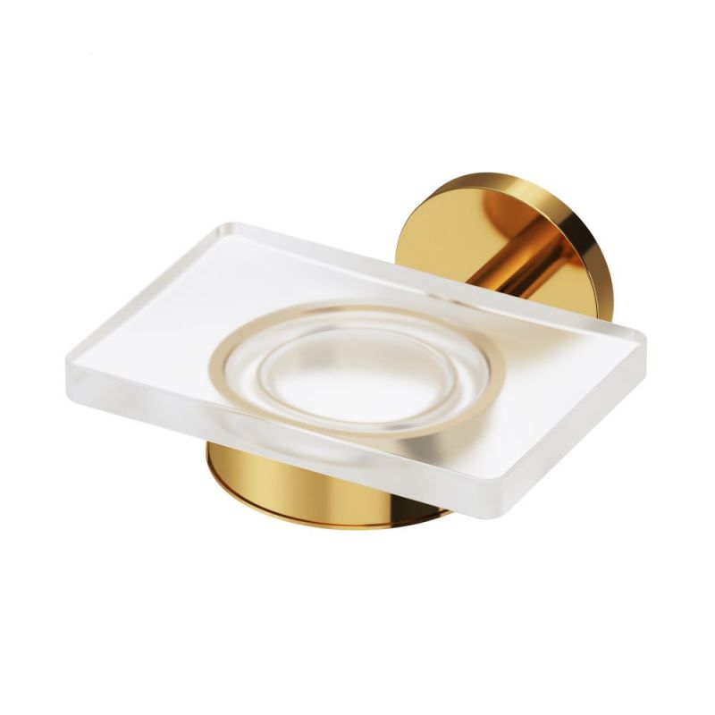 Стеклянная мыльница с настенным держателем, золото AM.PM X-Joy A85A34299