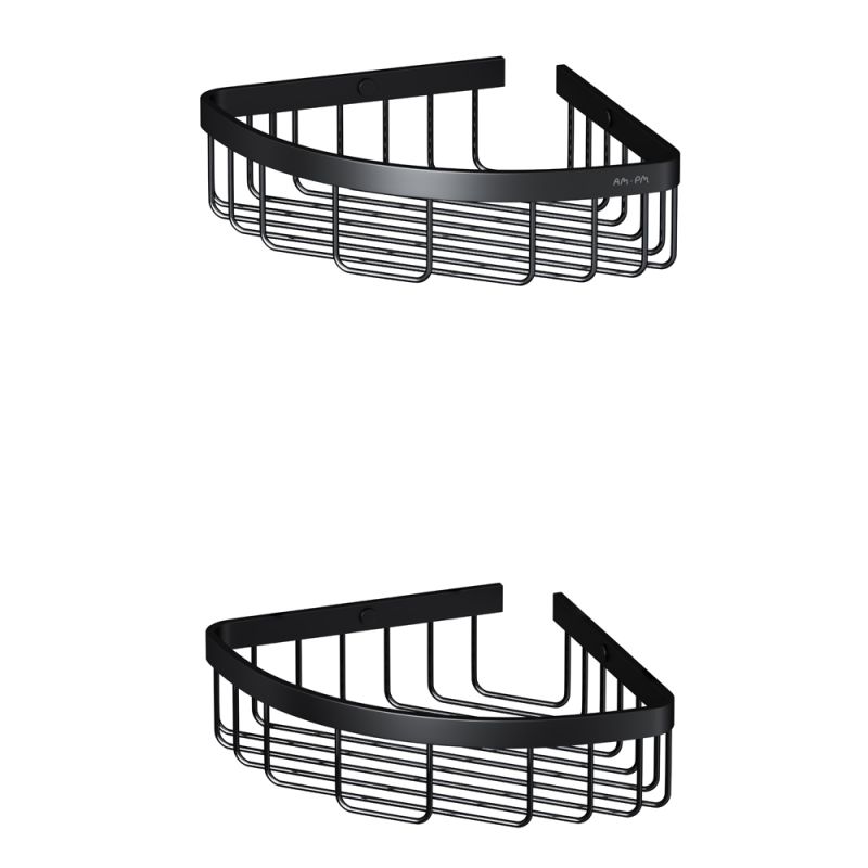 A7452222 Sense L Корзина для душа угловая двухъярусная, черный AM.PM
