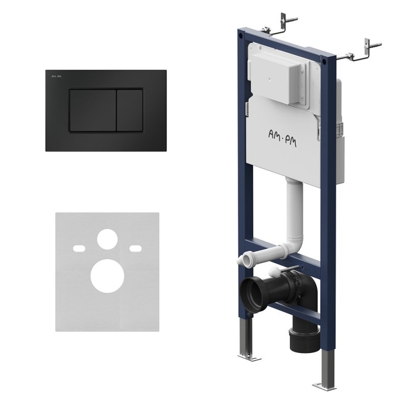 Инсталляция для подвесного унитаза AM.PM с клавишей PrimeFit S, мат.черный I012709.0238