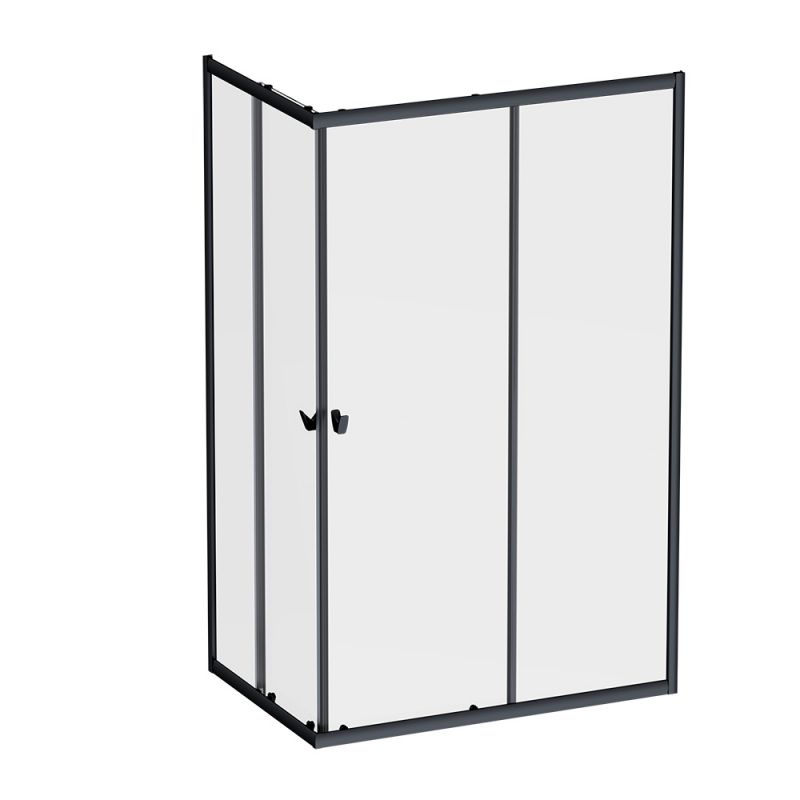 Душевое ограждение 120x80 см, без поддона AM.PM Sunny черный матовый W87G-403-12080-BT