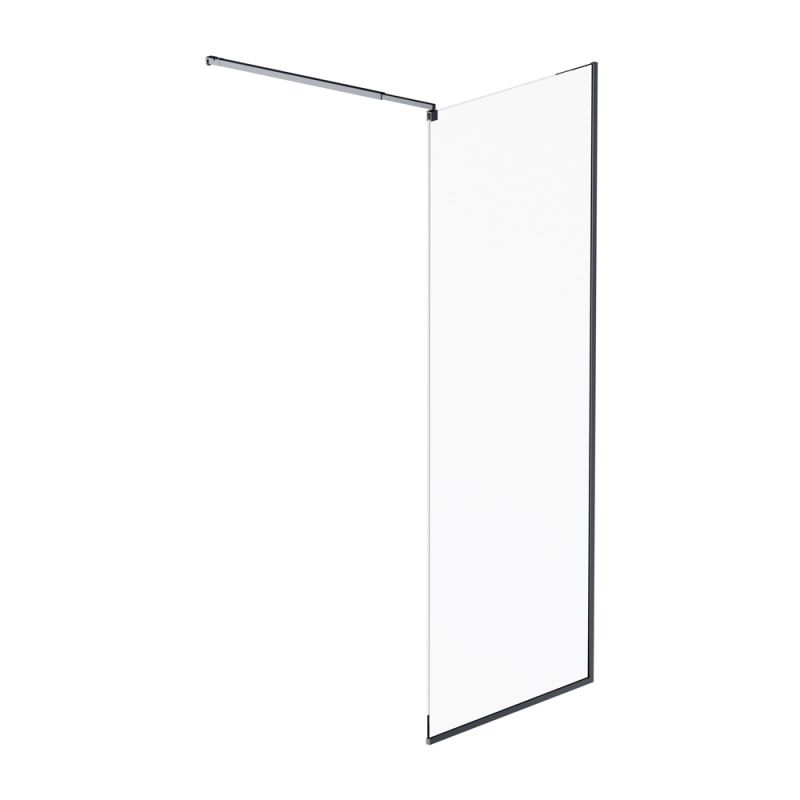 Душевая перегородка AM.PM Func 80x200, стекло прозрачное 6 мм, профиль черный W84WI-80-F1-BTE