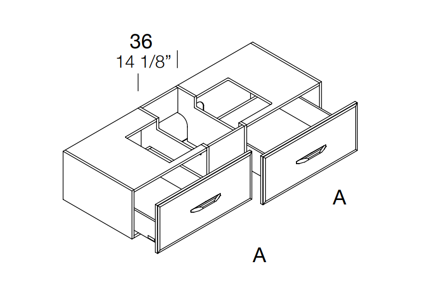 Тумба Mildue Vitage 5811 с двумя ящиками