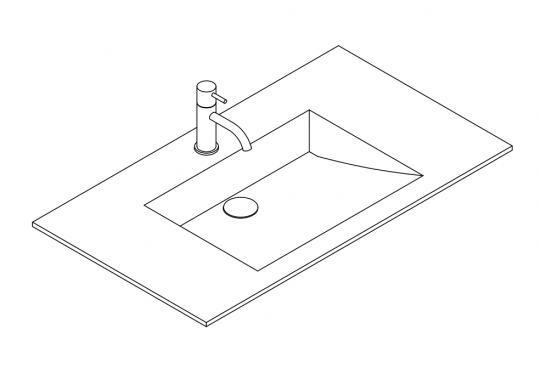 Столешница интегрированная Mildue Noorth 2930