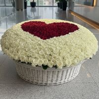 1001 роза в корзине (Сердце)