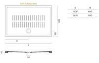 Поддон в душ Catalano из керамики 7441080001 100х80 см схема 2