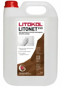 Очиститель Щелочный  Litokol Litonet Evo 5л Жидкий от Остатков Цементного Клея и Цементных Затирок