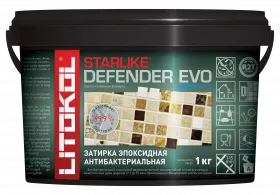 Затирочная Смесь Эпоксидная 2-х комп. Litokol Starlike Defender Evo 1кг S.215 Tortora, Антибактериальная от 1 до 15 мм / Литокол Старлайк Дифендер.
