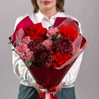 Дизайнерский букет "Бигуди бордо"