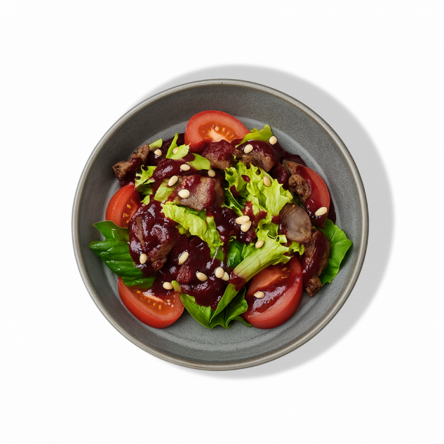 Салат с куриной печенью