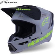 Шлем Alpinestars SM3 Radium, серый-жёлтый матовый