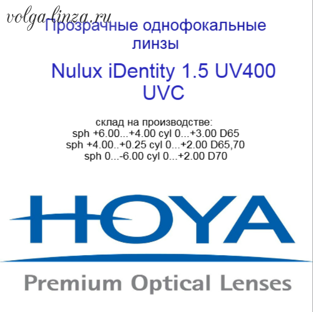 HOYA Nulux IDentity STRX 1,50 HVLL UV Control