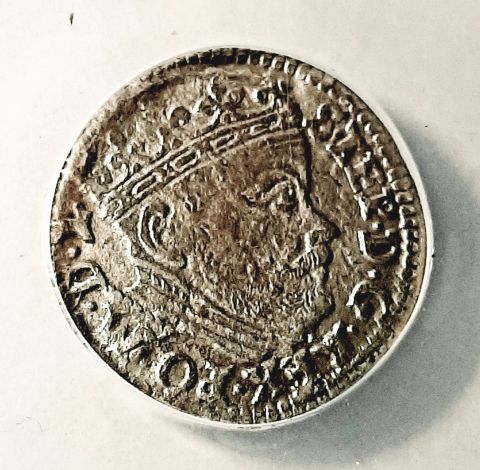3 гроша 1586 Литва Польша UNC MS Баторий RARE Слаб ANACS