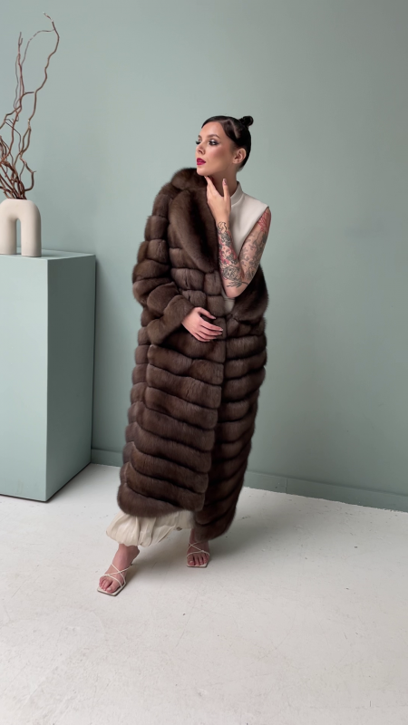 шуба из соболя баргузинского натуральный цвет