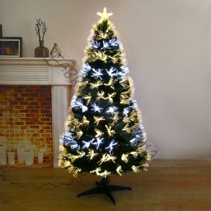 Ёлка светодиодная «Пучок перелив» 150 см, диаметр нижнего яруса 73 см, 170 ПВХ веток, 8 режимов, свечение белое/тёплое белое