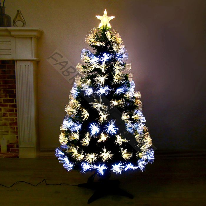 Ёлка светодиодная «Пучок перелив» 120 см, диаметр нижнего яруса 64 см, 125 ПВХ веток, 8 режимов, свечение белое/тёплое белое