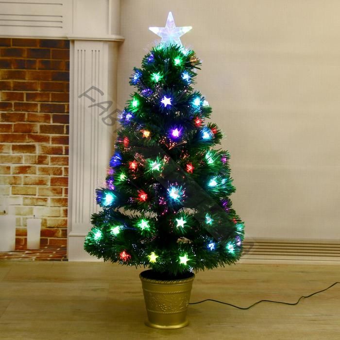 Ёлка светодиодная «Звезда» 90 см, 80 ПВХ веток, мигание, свечение мульти