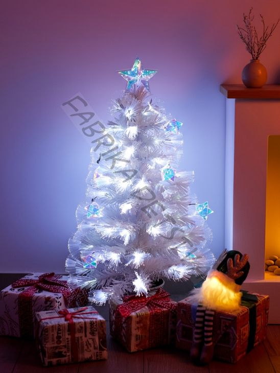 Ёлка светодиодная «Белоснежная» 90 см, диаметр нижнего яруса 45 см, 8 веток, 8 режимов, свечение белое