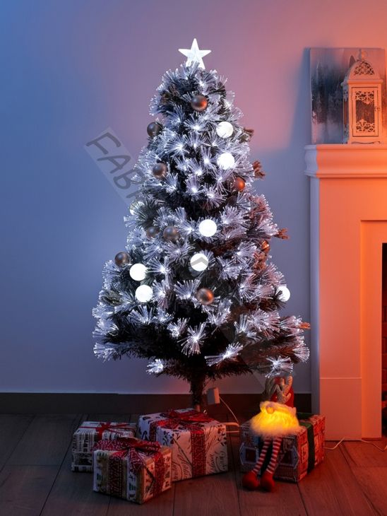 Ёлка светодиодная «Золотистый декор» 150 см, диаметр нижнего яруса 70 см, 170 веток, 13 режимов, свечение белое/тёплое белое