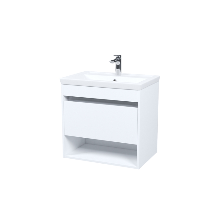 Тумба с умывальником, подвесная, с нишей, 60 см, белый, Zodiac X, IDDIS, ZDX60WNi95K