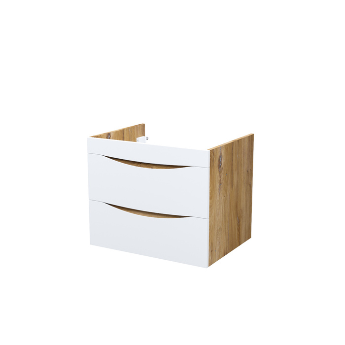 Тумба подвесная, 60 см, белая/золотистый дуб, Cloud, IDDIS, CLO60Y0i95