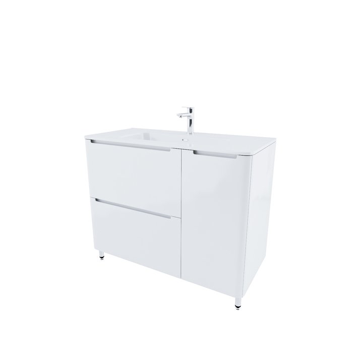 Тумба с умывальником, напольная, 100 см, белая, Edifice, IDDIS, EDI10WFi95K