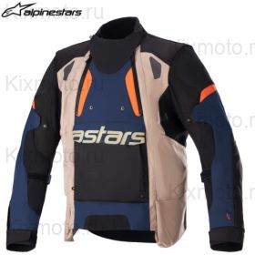 Мотокуртка Alpinestars Halo Drystar, синяя с оранжевым