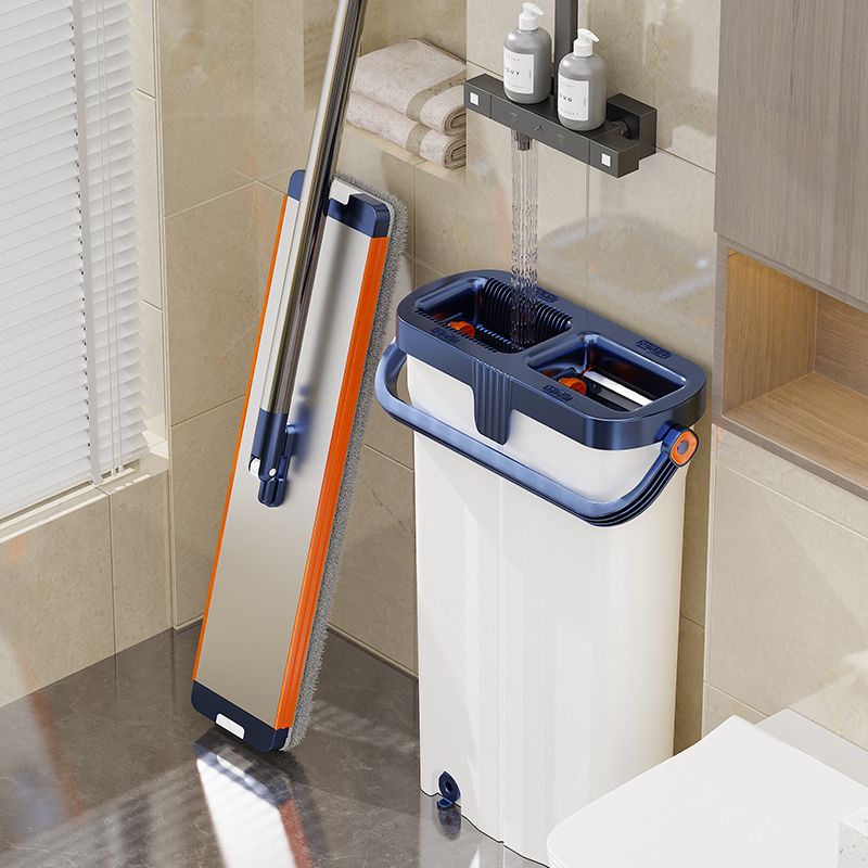 Швабра с отжимом и ведром для мытья полов 6 литров узкая