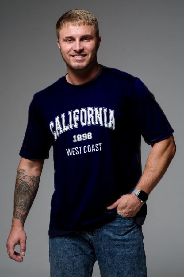 Футболка мужская 8503/1 [темно-синий+калифорния]