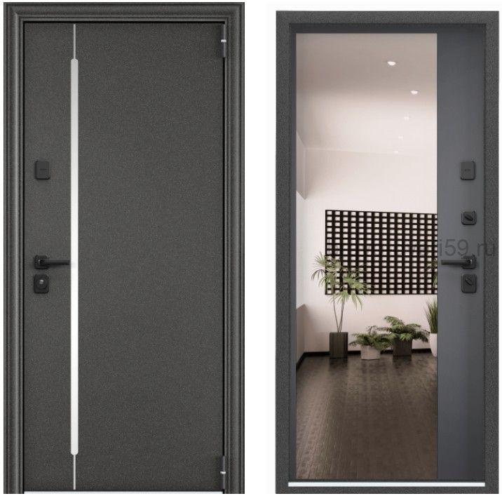 S.OMEGA PRO MP Колоре гриджио / ПВХ Оскуро дверь в квартиру