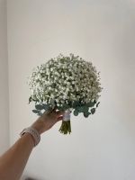 Букет Невесты из гипсофилы и эвкалипта