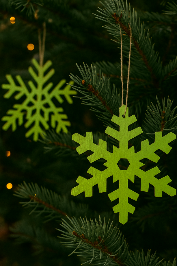 Новогодняя игрушка звезда зеленая