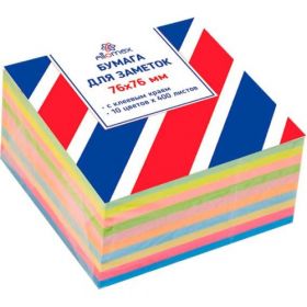 Блок самокл 76*76мм 400л Attomex 6цв неон+4паст