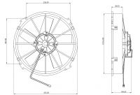 STR119 ОСЕВОЙ ВЕНТИЛЯТОР 12" ДЮЙМОВ 170 ВАТТ 12 ВОЛЬТ PUSH / ТОЛКАЮЩИЙ