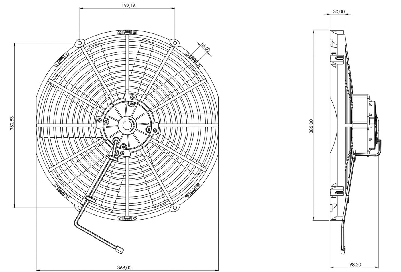 STR128 ОСЕВОЙ ВЕНТИЛЯТОР 14" ДЮЙМОВ 120 ВАТТ 24 ВОЛЬТ PUSH / ТОЛКАЮЩИЙ