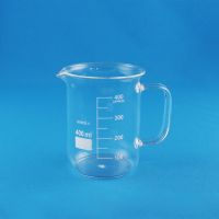 Стакан лабораторный со стеклянной ручкой Labdevices В-1-400, 400 мл, стекло Boro 3.3, градуированный