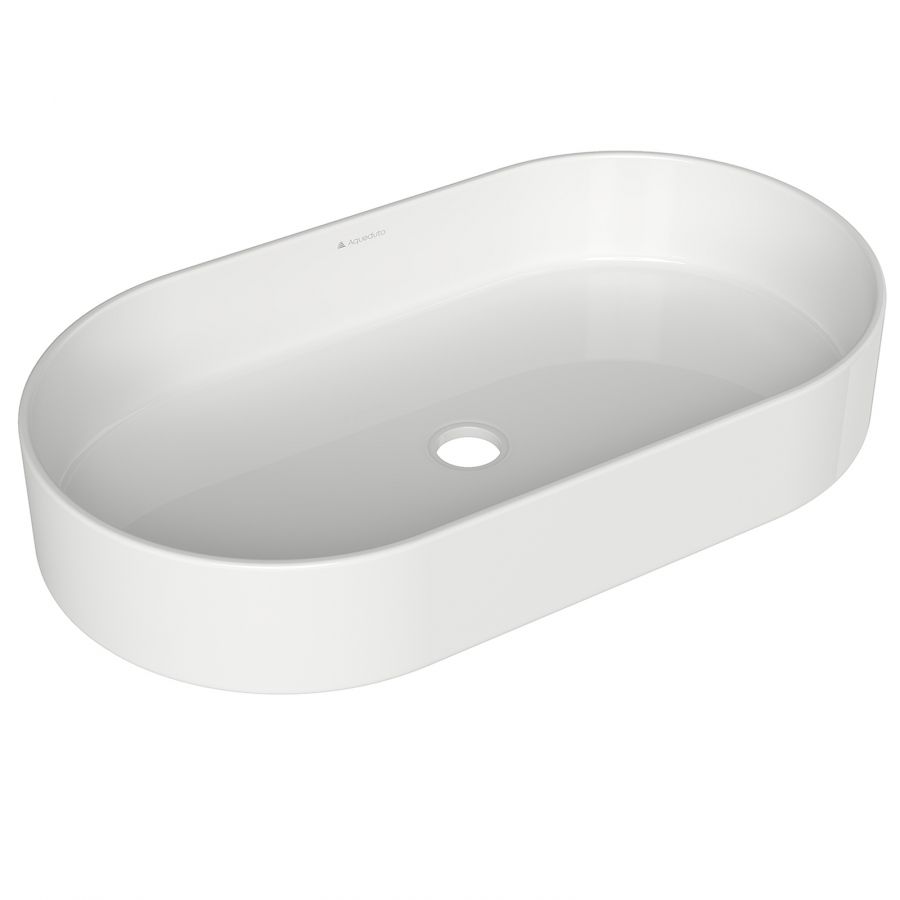 Aqueduto ESPIRAL Раковина накладная овальная 390*600, белый глянцевый