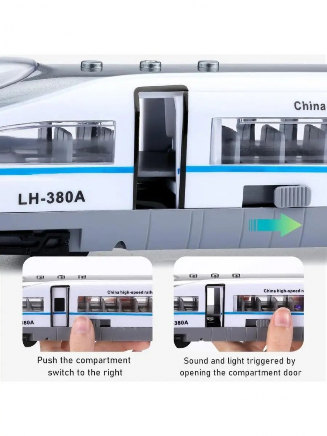 Локомотив "Высокоскоростной поезд" инерционный с подсветкой 8022