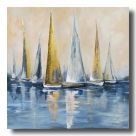 Мастер-класс по интерьерной живописи с использованием золотой потали "Интерьерная картина Золотые парусники"