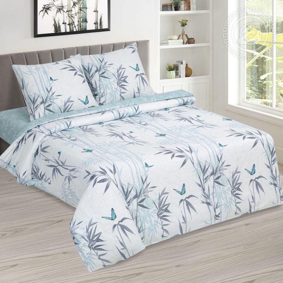 «Бамбуковая роща» (DE LUXE) постельное белье Поплин Евро