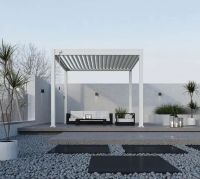 Пергола Aquaviva Модерн отдельностоящая (ручное управление ламелями) 4X3м RAL 9016 (Белая)