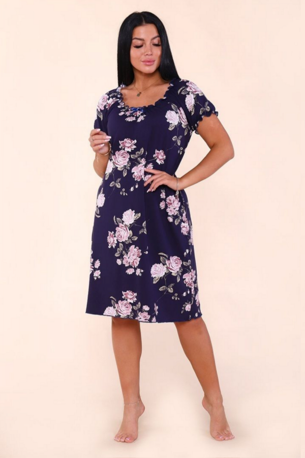 916 Сорочка из вискозы [темно-синий]