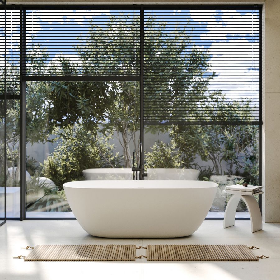 Ванна из искусственного камня ABBER Stein AS9612-1.7 белая матовая