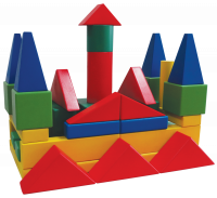 Напольный конструктор деревянный цветной по методике Поликарпова 68 элементов, для группы детского сада