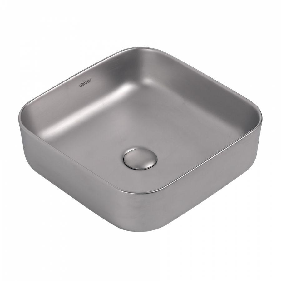 Раковина накладная ABBER Rechteck AC2211MS Серебро